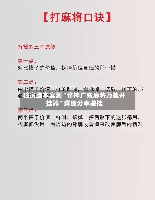 独家脚本实测“雀神广东麻将万能开挂器”详细分享装挂-第2张图片
