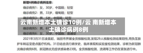 云南新增本土确诊10例/云 南新增本土确诊病例8例-第2张图片
