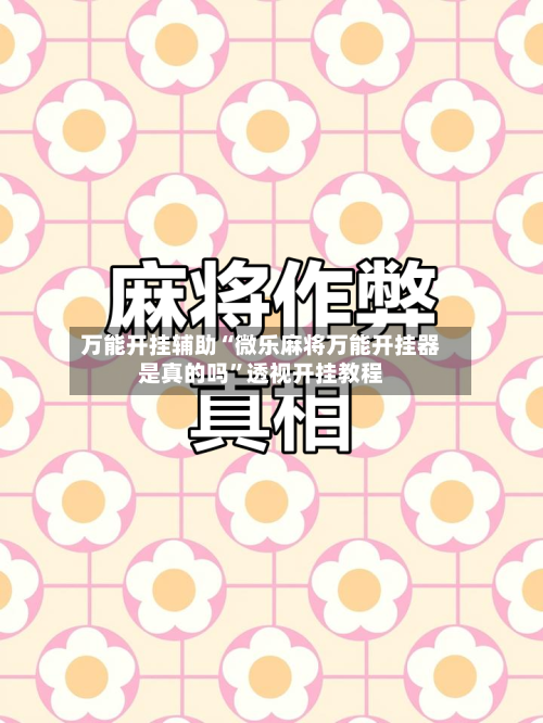 万能开挂辅助“微乐麻将万能开挂器是真的吗”透视开挂教程-第3张图片